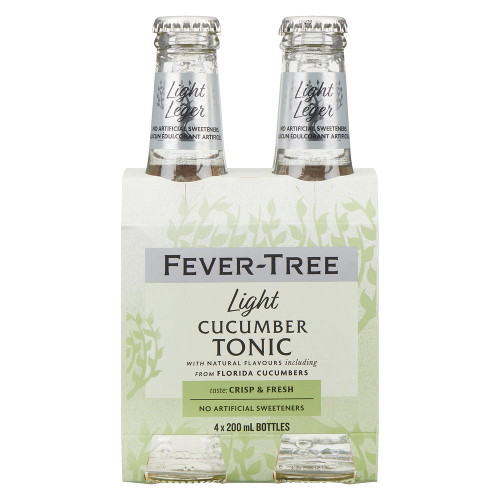 Fever-Tree front packaging showing four bottles and refreshing appeal