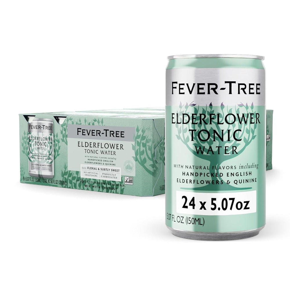 Fever-Tree front packaging view showing floral can and premium appeal