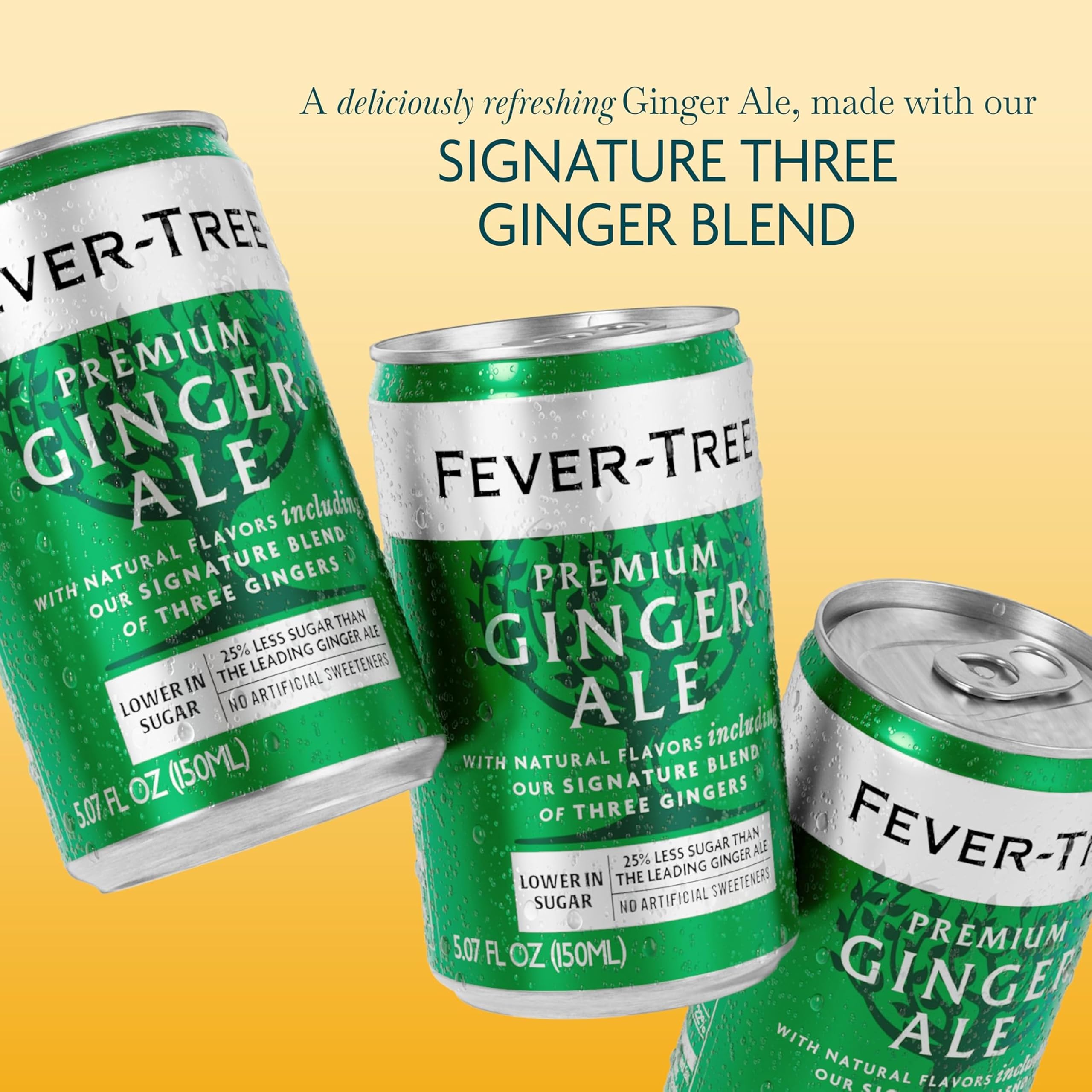 Fever-Tree close-up label highlighting ginger blend authenticity