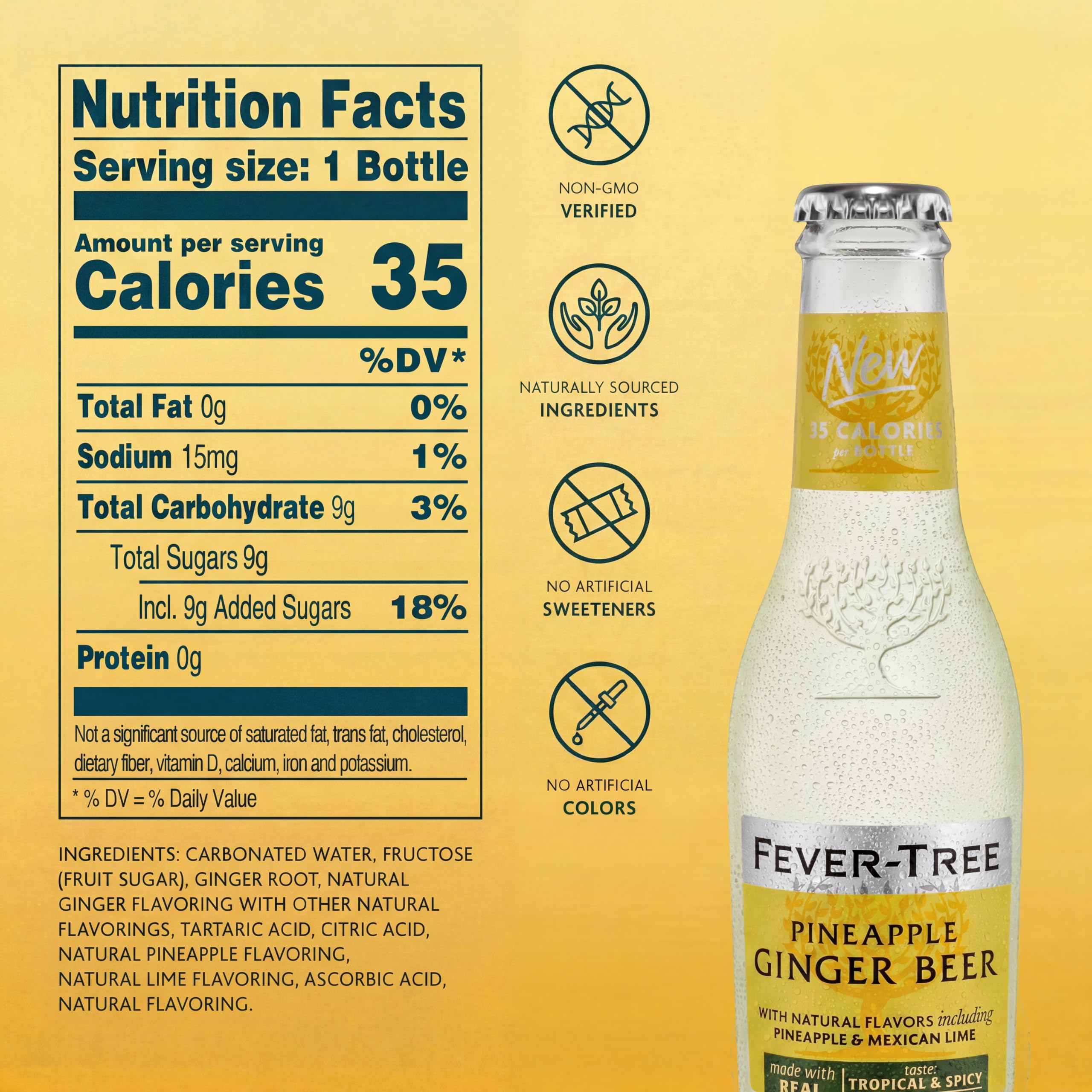 Fever-Tree close-up label detail highlighting natural ingredients and quality
