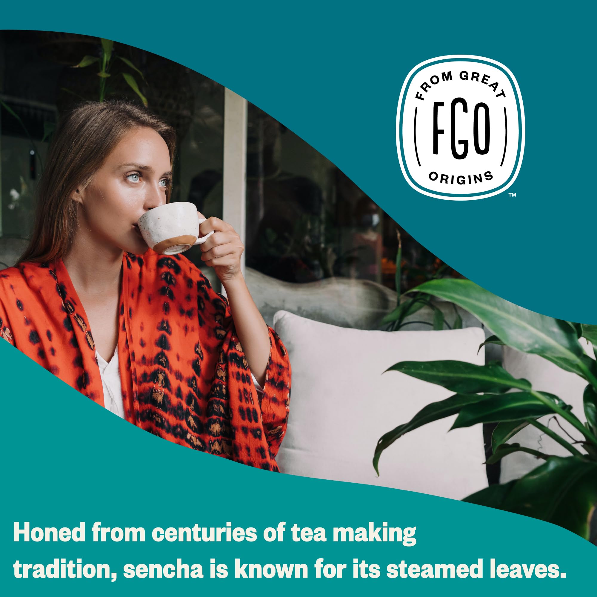 FGO brewed cup in lifestyle scene highlighting fresh flavor