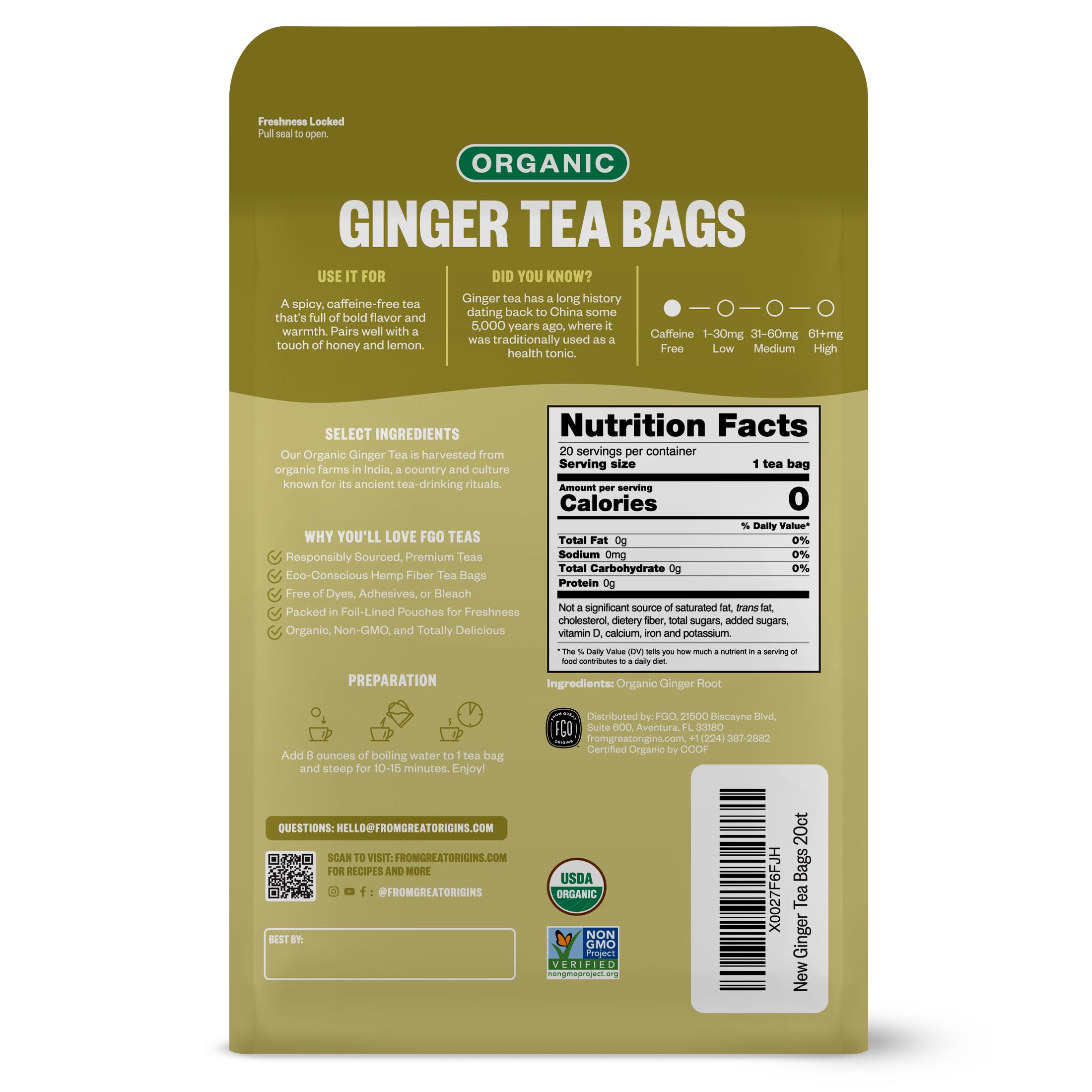 FGO close-up of Abacá hemp fiber tea bag, highlights plastic-free construction