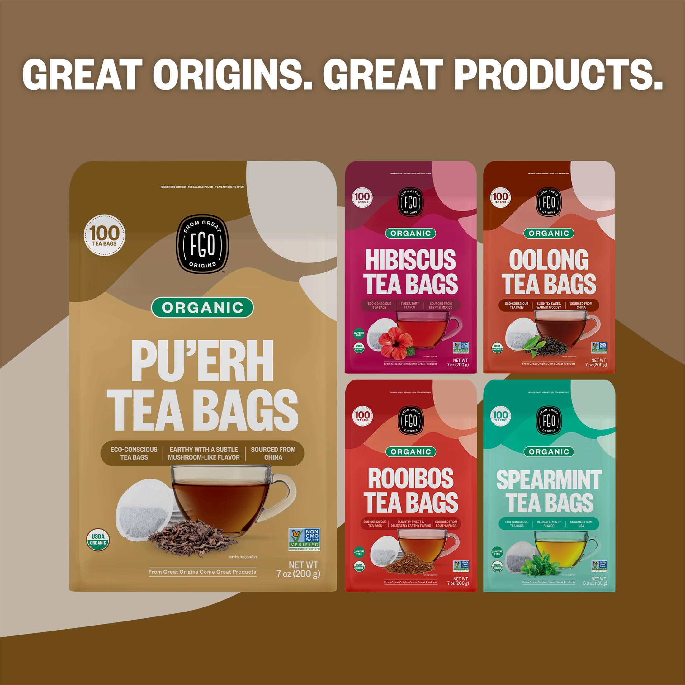 FGO kraft bag label showing USDA Organic seal and certification details