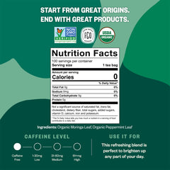 FGO detailed view of moringa and mint leaves showcasing natural ingredients