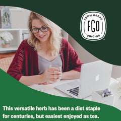 FGO brewed nettle tea in cup demonstrating clear herbal infusion