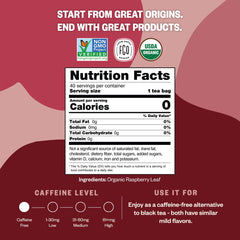 FGO loose red raspberry leaves texture, indicates high-quality organic herb