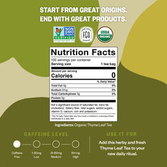 FGO loose dried thyme leaves detail showing texture and organic quality for pure flavor