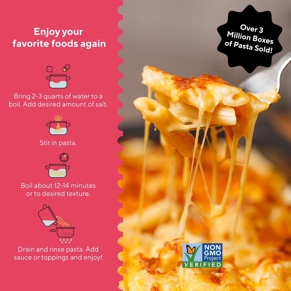 Fiber Gourmet penne with sauce clinging to noodles illustrating texture