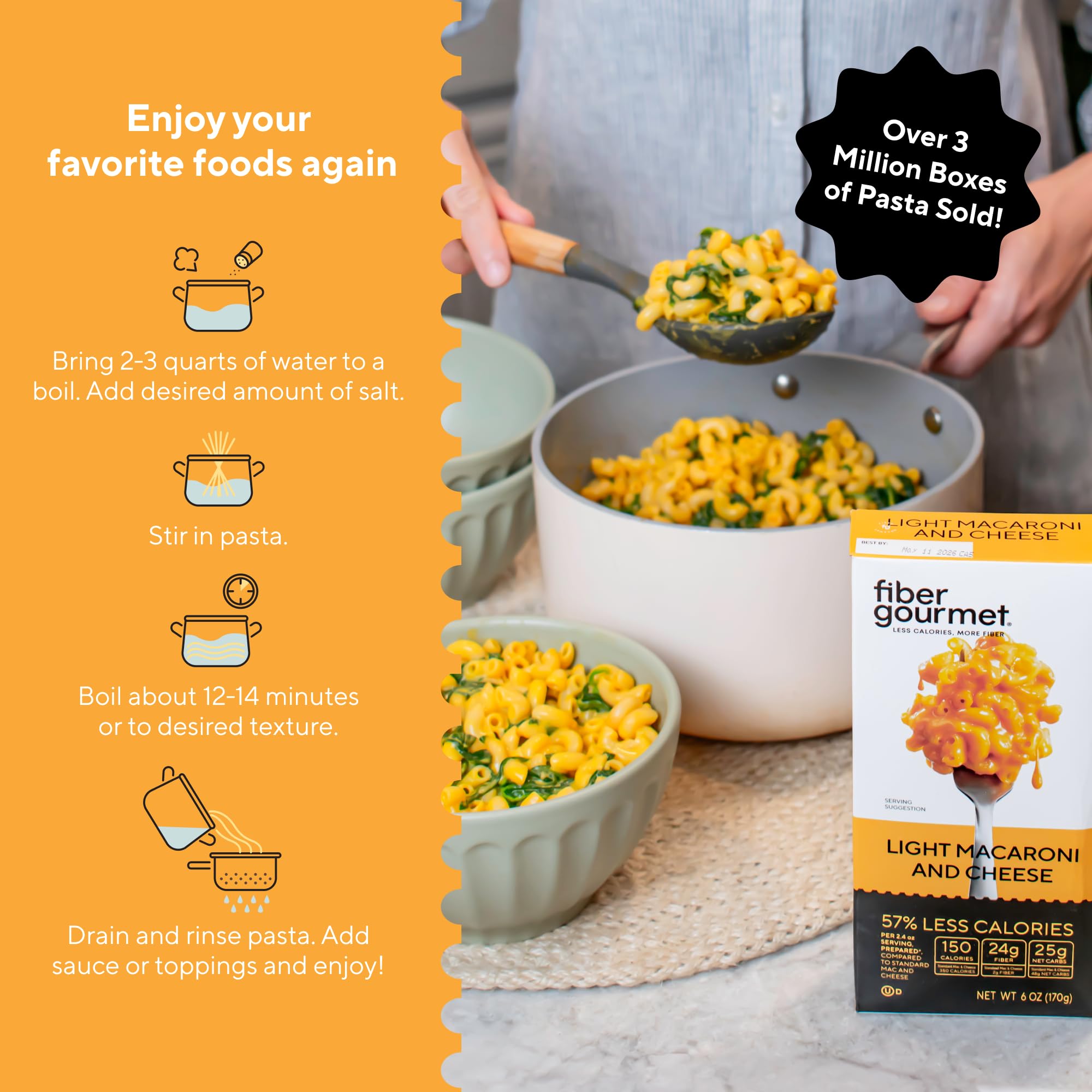 Fiber Gourmet nutrition label and ingredients emphasizing clean label
