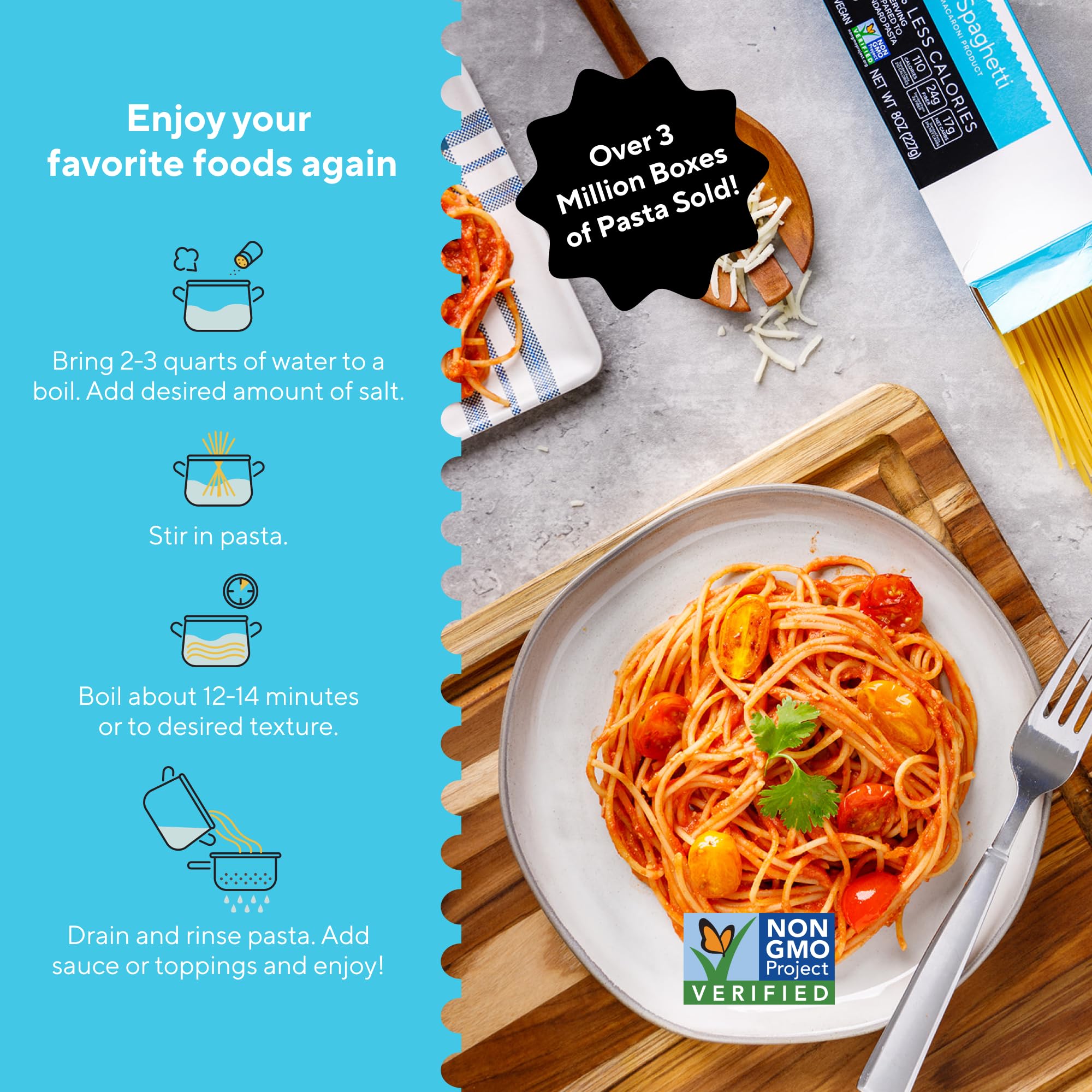 Fiber Gourmet cooked spaghetti in bowl demonstrating hearty satisfaction