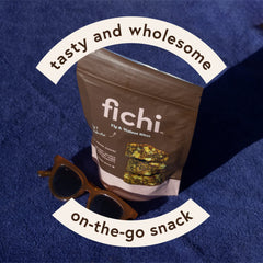 Fichi bites inside a backpack pocket showing portable energy for hikers