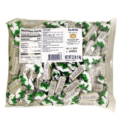 Fida Glacia front packaging showing 2.2 lb bag and wrapped mints for sharing