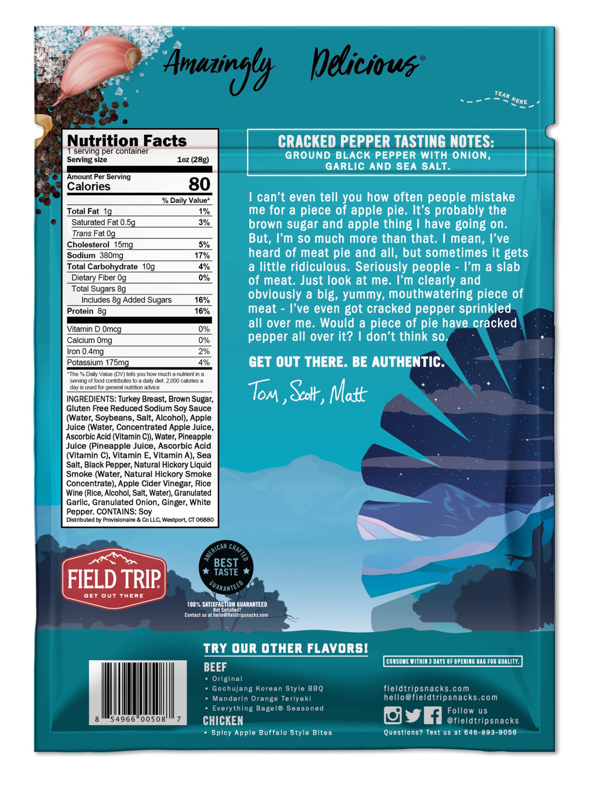 Field Trip close-up of jerky texture highlighting lean protein