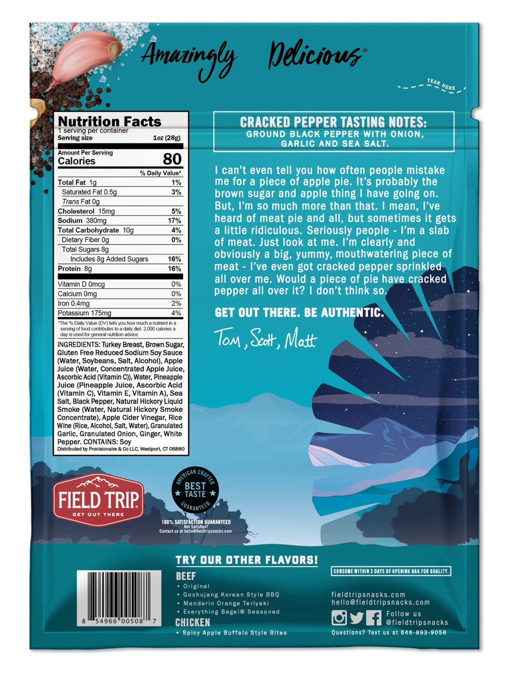 Field Trip close-up of jerky texture highlighting lean protein