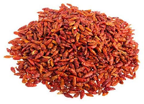 Fiery Farms close-up of red bird's eye pod texture showing preserved flavor