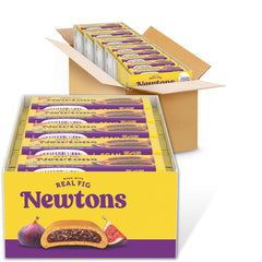 Fig Newtons front packaging showing bulk case and snack packs for convenient storage