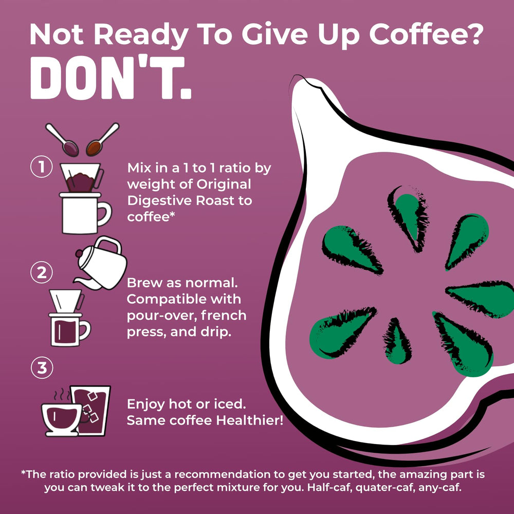 FigBrew lifestyle morning kitchen scene showing relaxed routine and digestive-friendly benefit