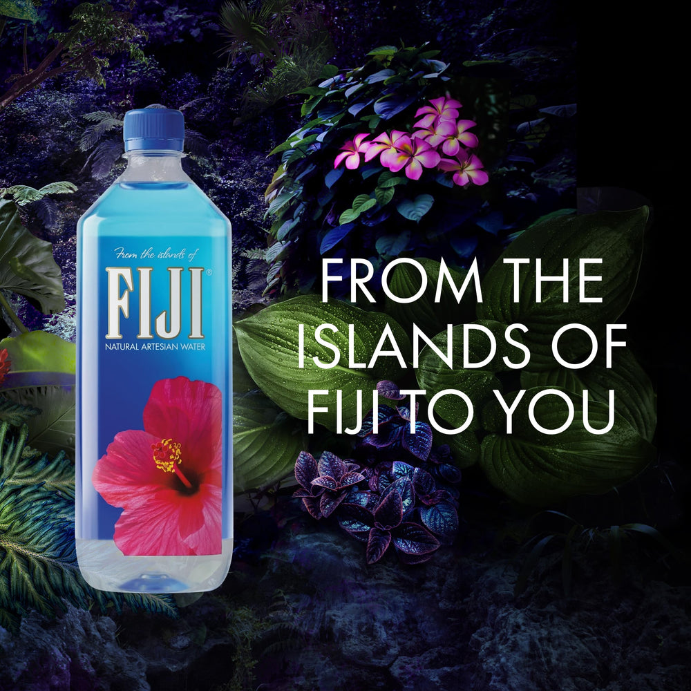 FIJI bottle inside a backpack showing portability for travel