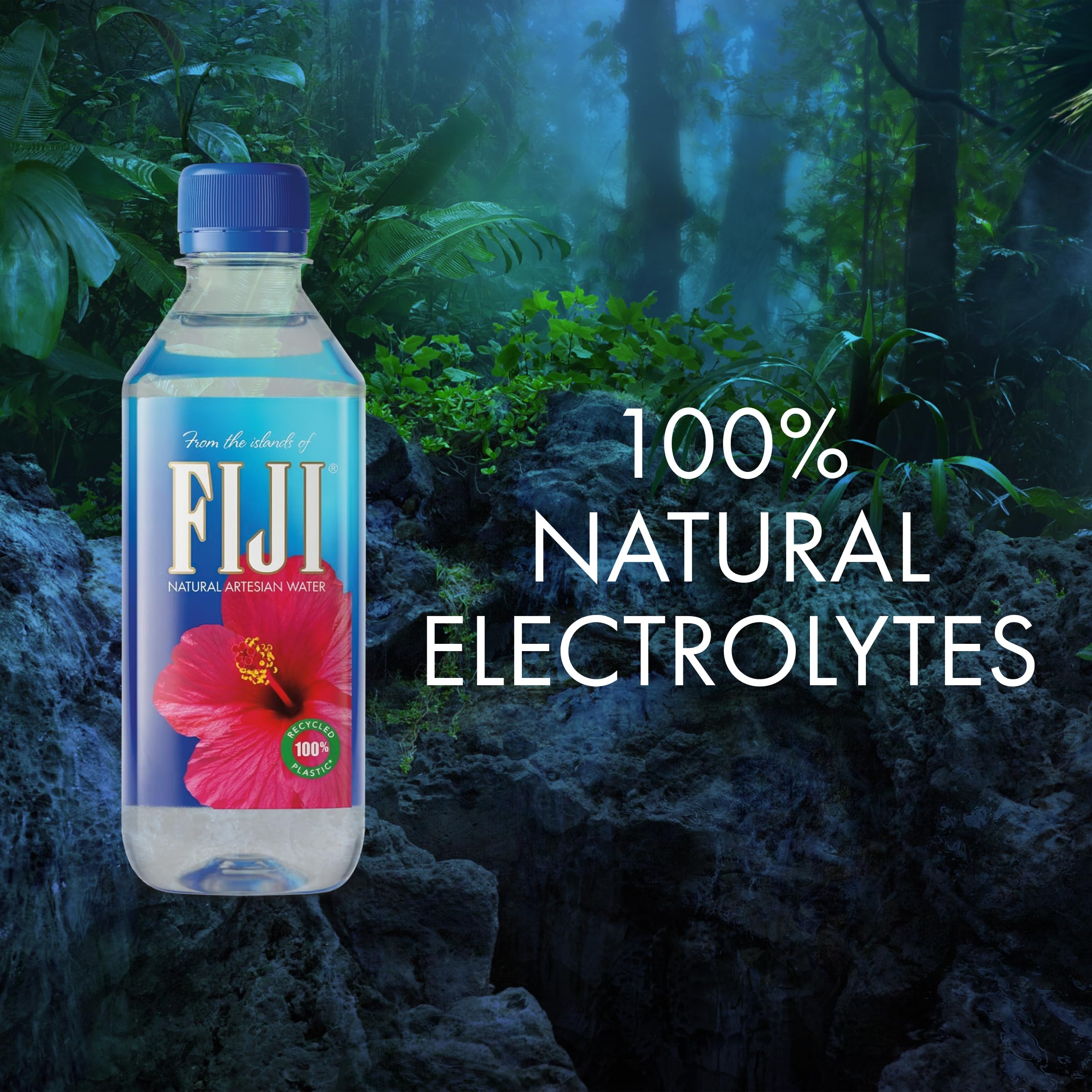 FIJI close-up of waterline and clarity demonstrating smooth taste and purity