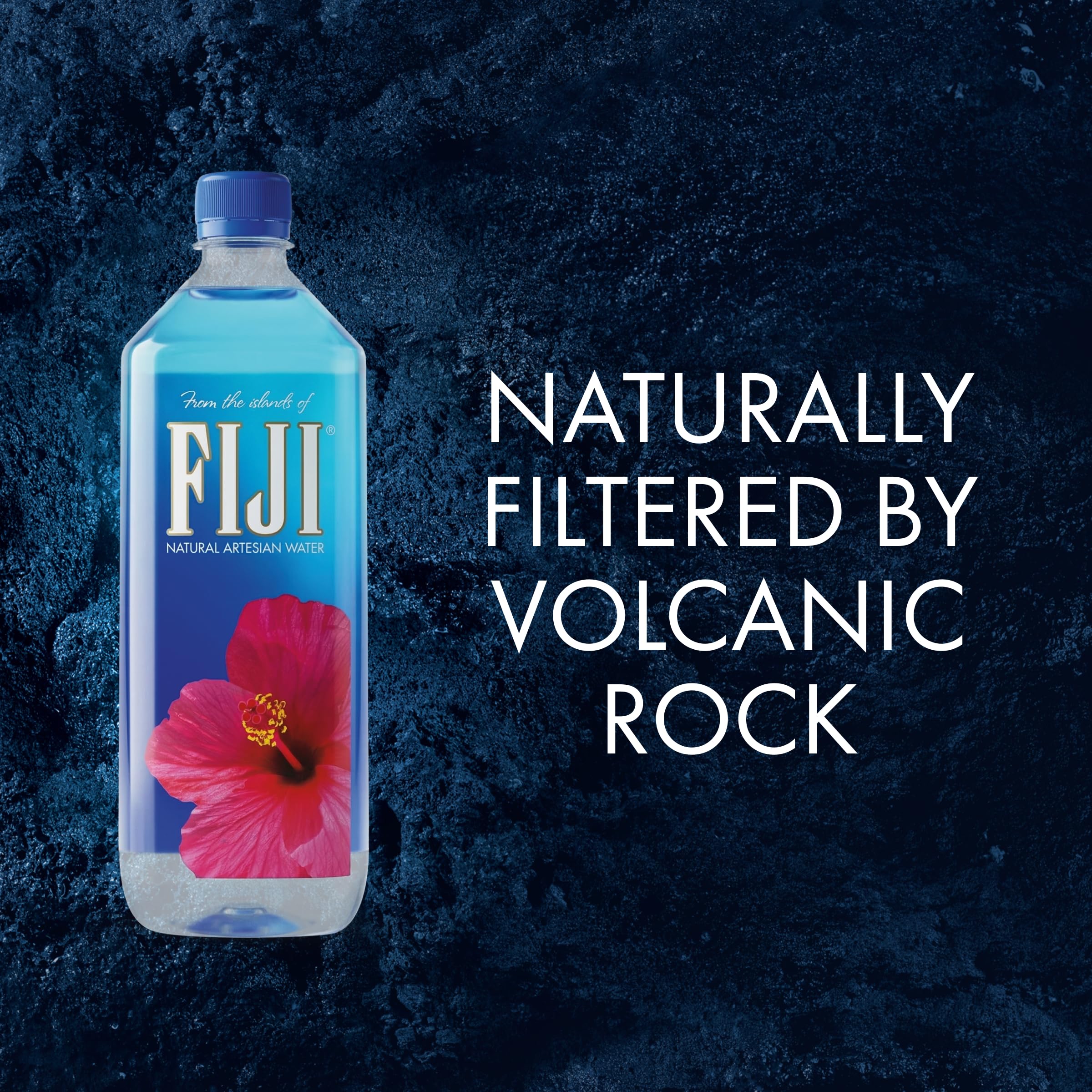 FIJI bottle held in hand to display scale and travel-friendly capacity benefit