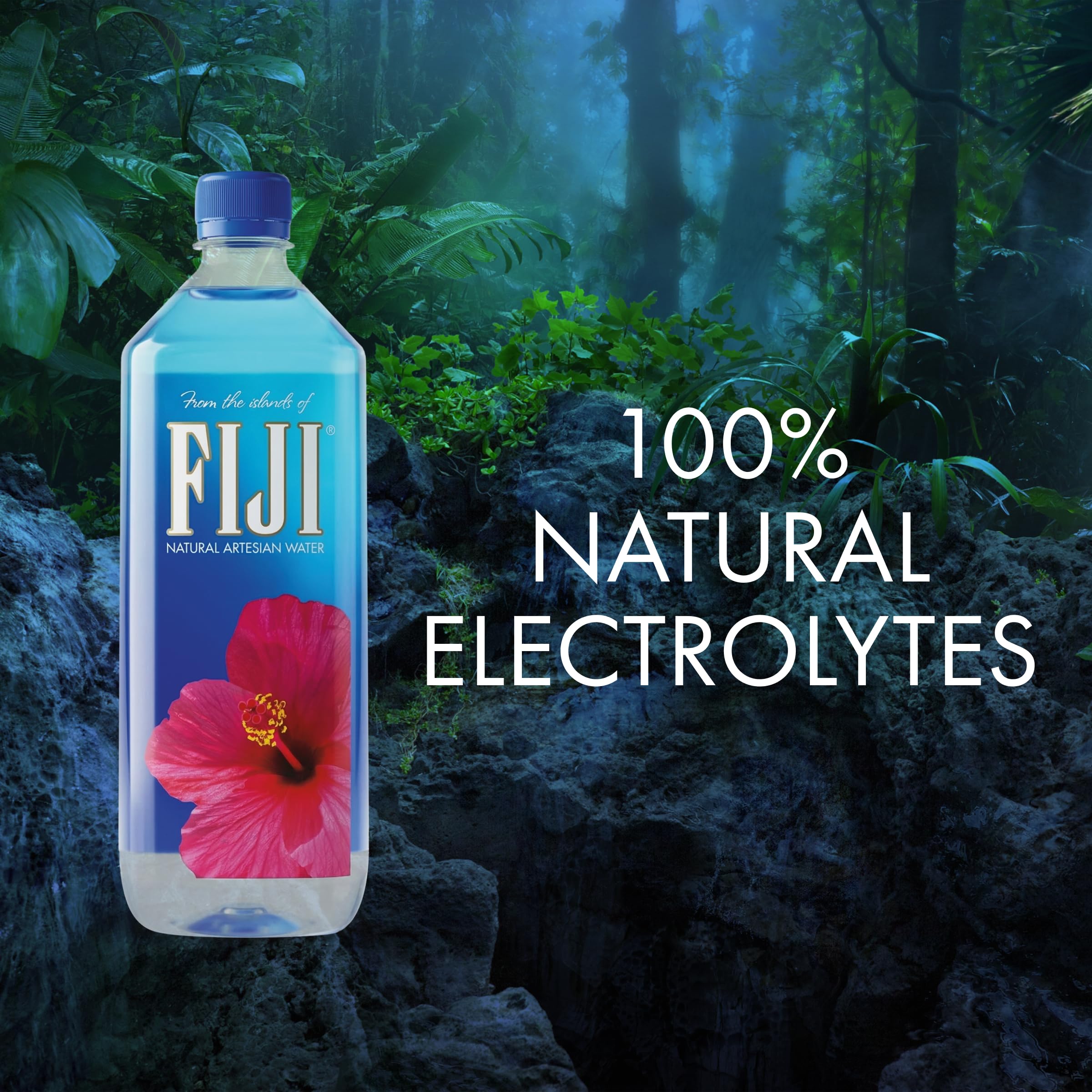 FIJI water surface mineral detail illustrating natural minerals and smooth taste benefit