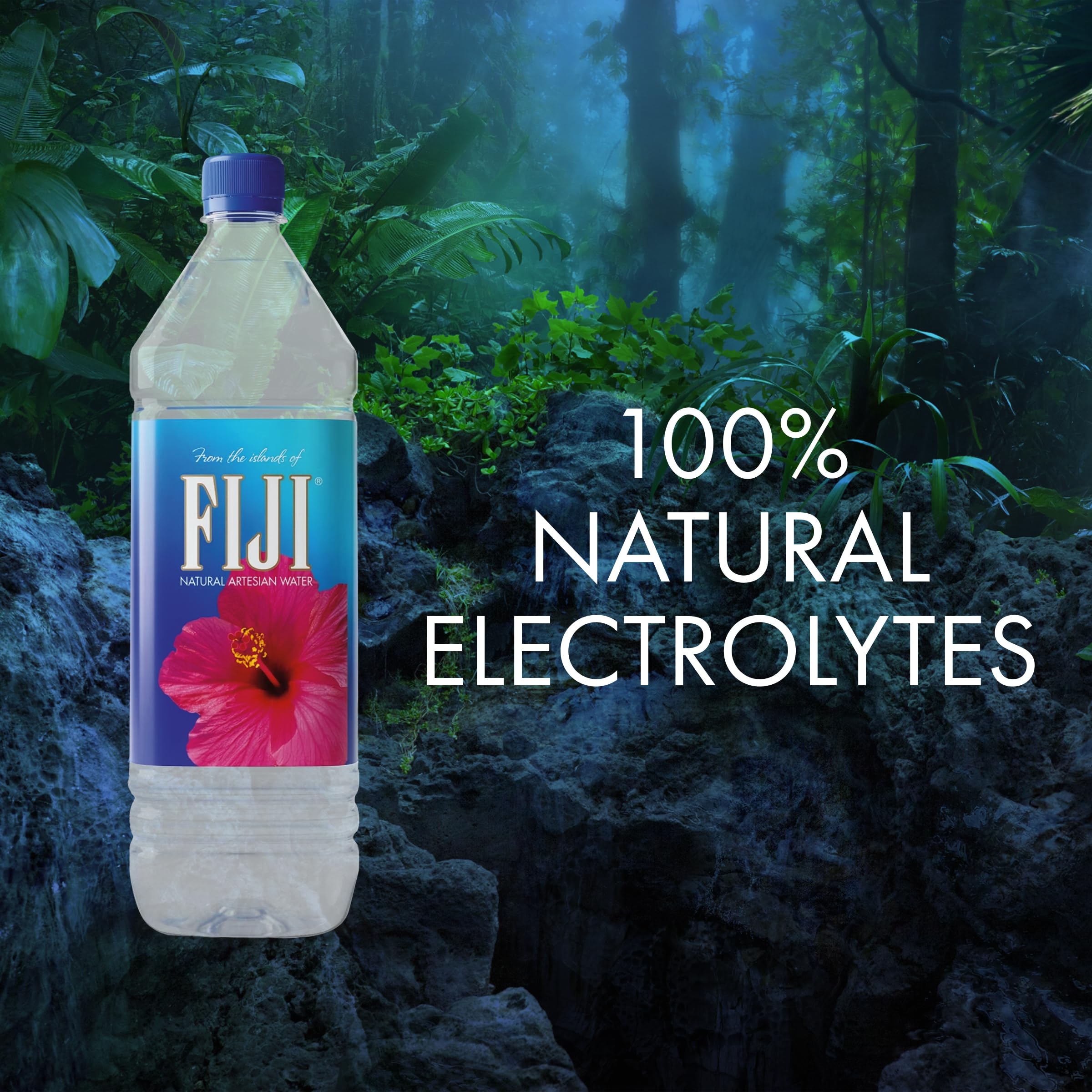 FIJI water pouring into glass showing clean pour and clarity