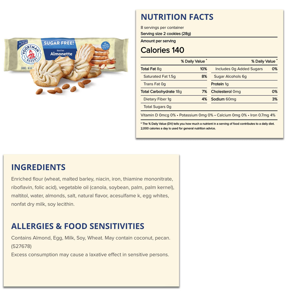 FIJIAN MADE Voortman almond pieces on cookie showing real-nut crunch benefit