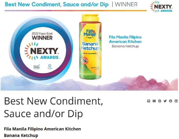 Three-pack Fila Manila banana ketchup on kitchen counter illustrating pantry-ready convenience