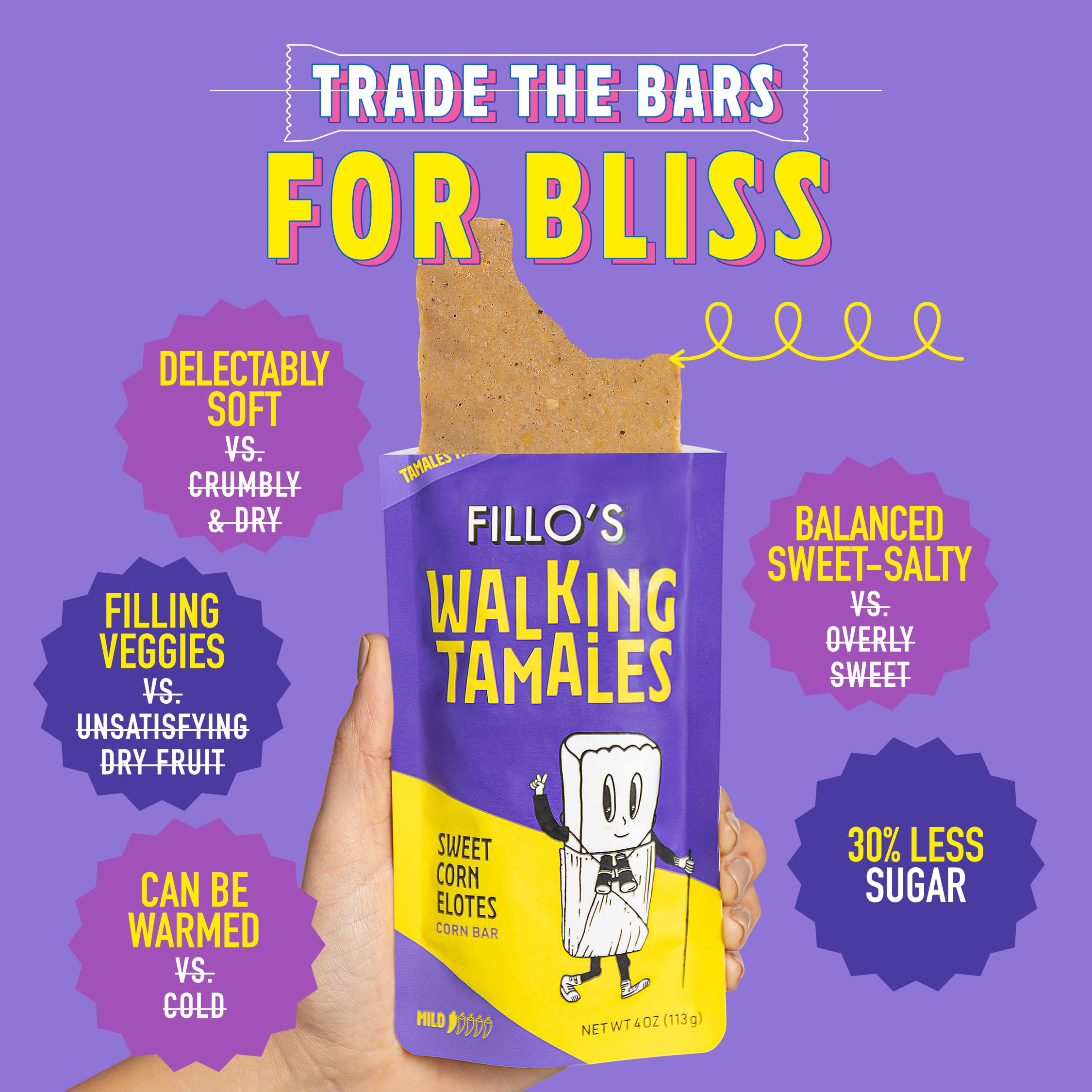 Fillo's ingredients display of corn, poblano and olive oil showing clean-label quality