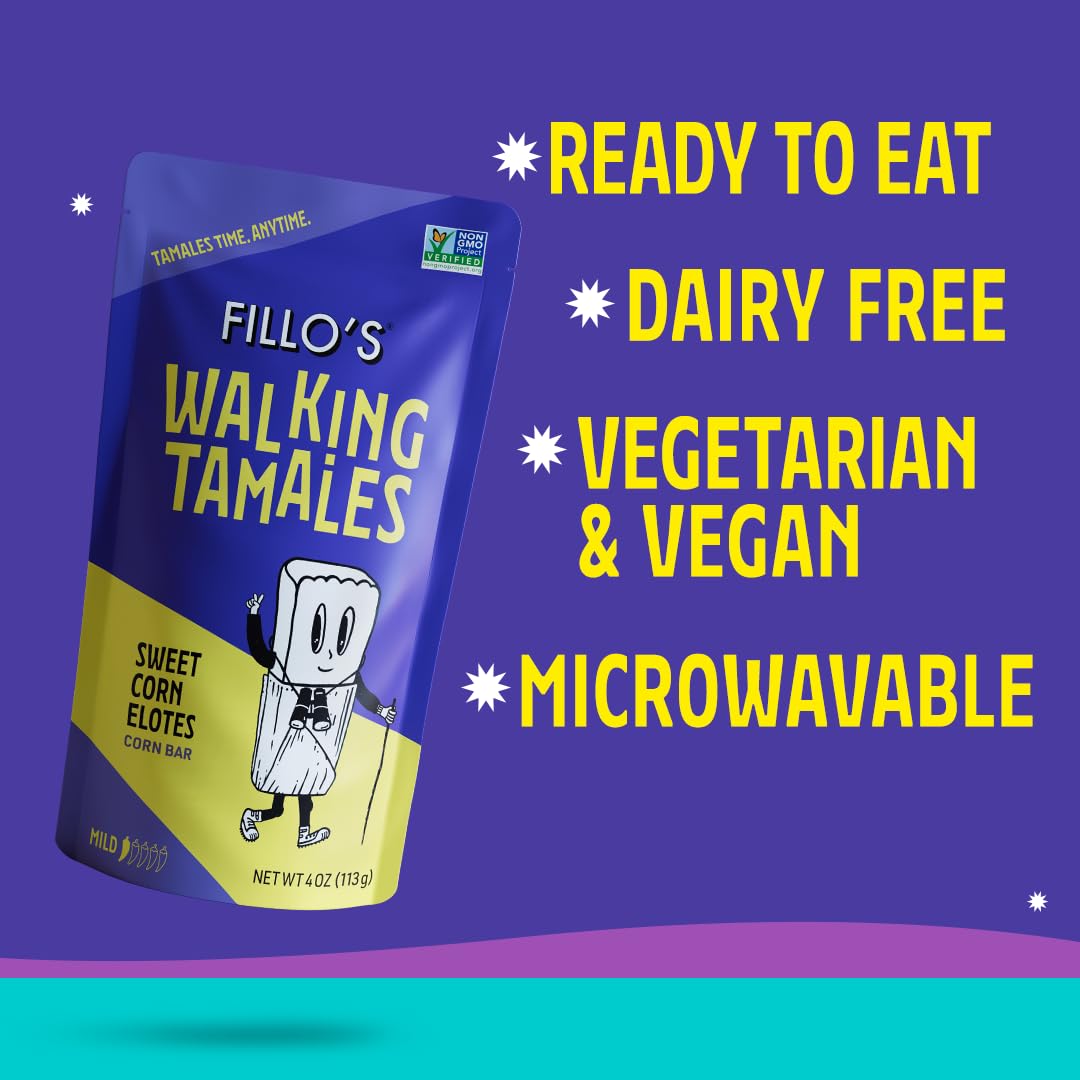 Fillo's open pouch exposing tamal ready to eat for portable convenience