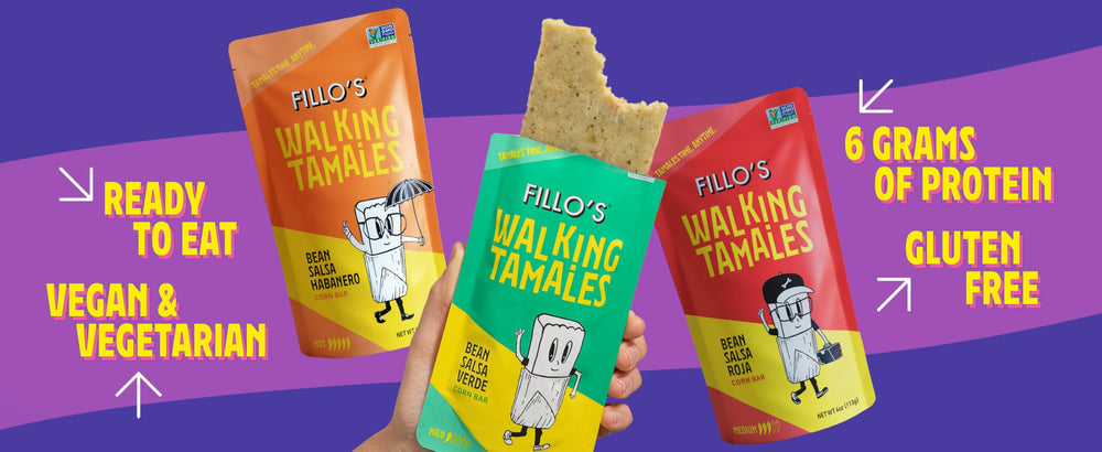 Fillo's package label highlighting gluten-free, non-GMO, preservative-free benefits