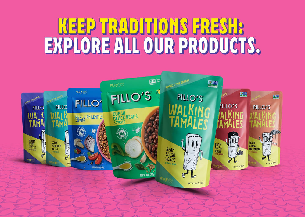 Fillo's tamal in hand for scale and portability demonstrating on-the-go convenience