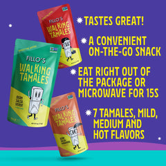 Fillo's open pouch revealing tamale ready to eat for instant convenience