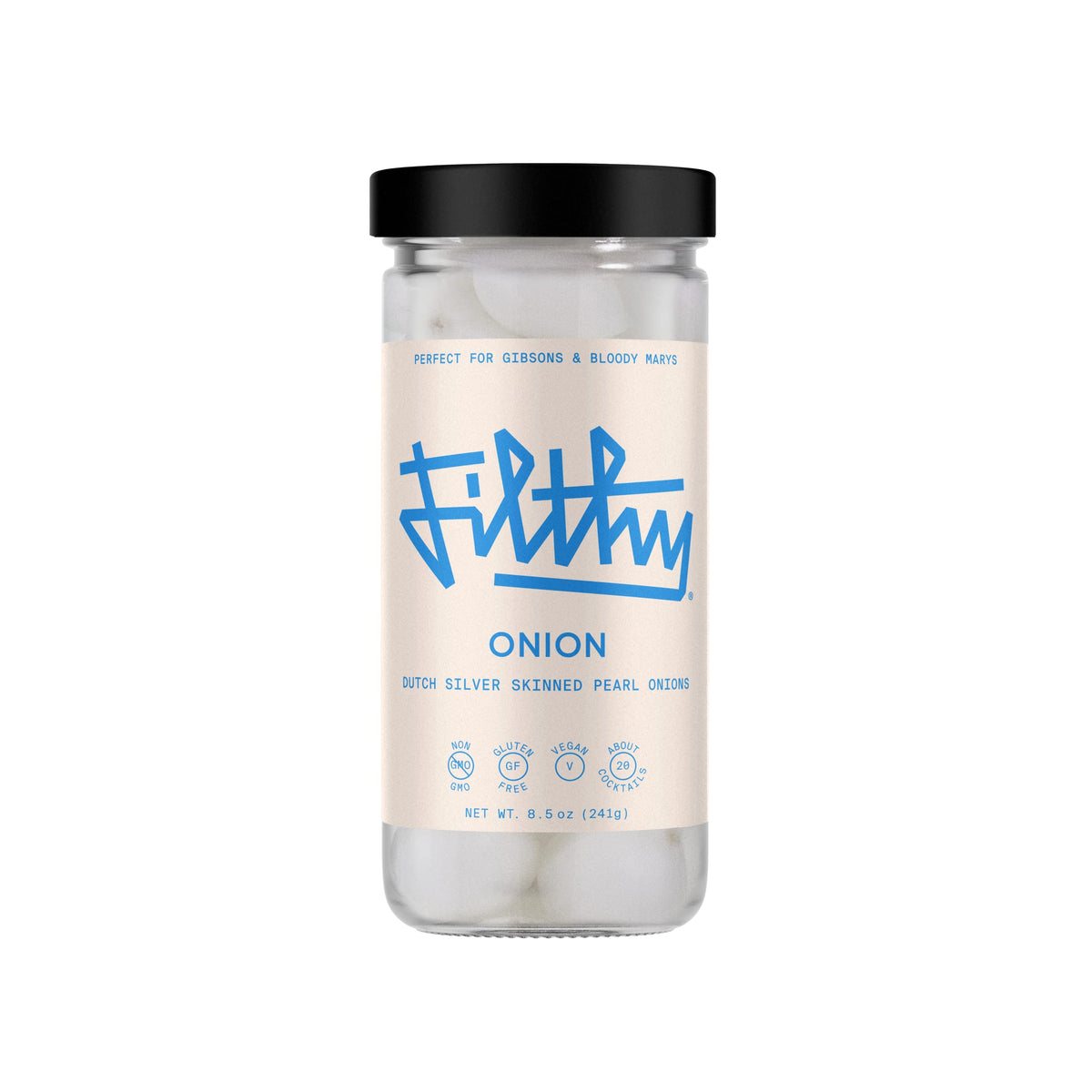 Filthy Food front jar view showing label and resealable lid for easy storage