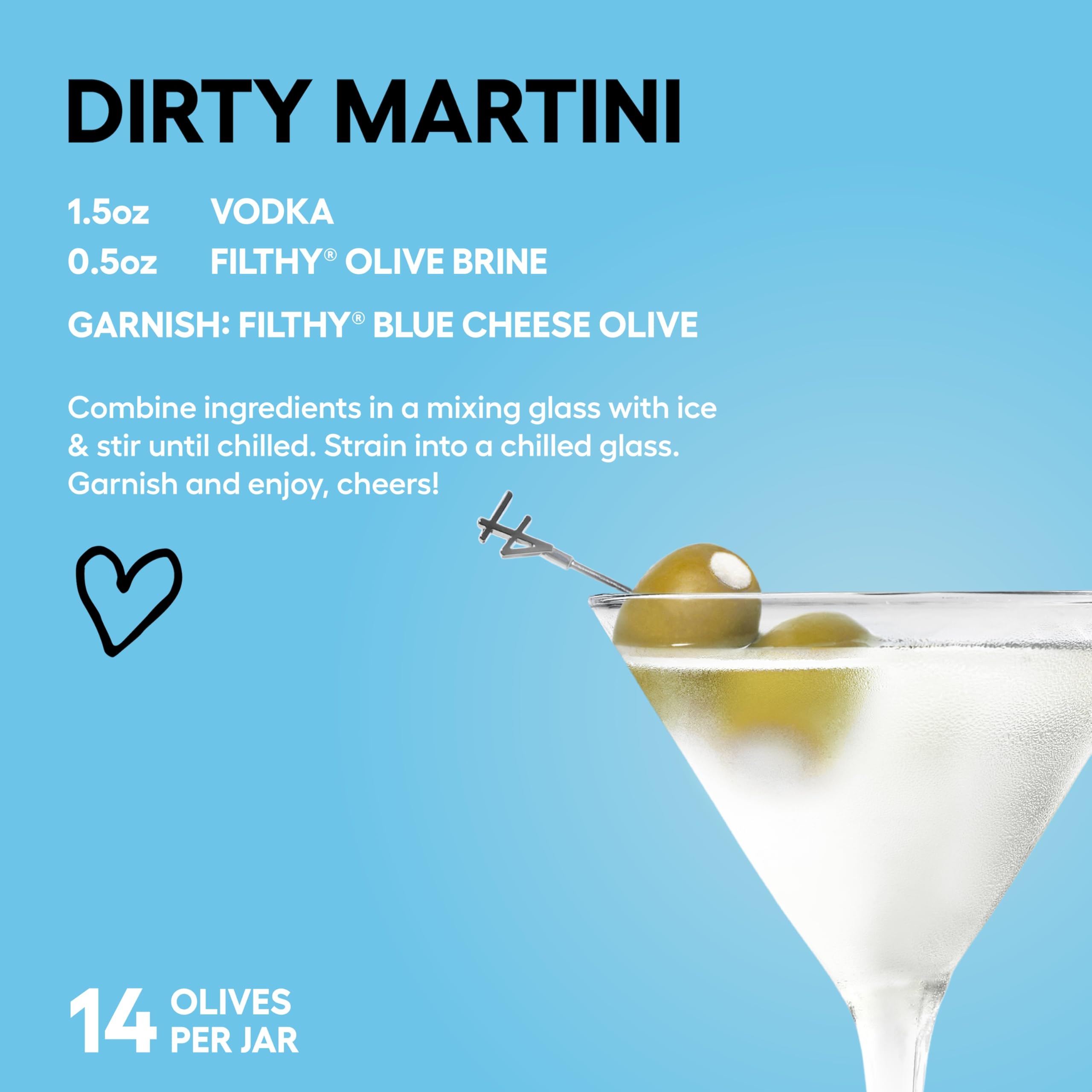 Filthy open jar with olives in brine, keeps olives fresh and ready to serve