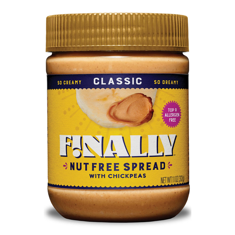 Finally jar front view showing label and nut-free benefit
