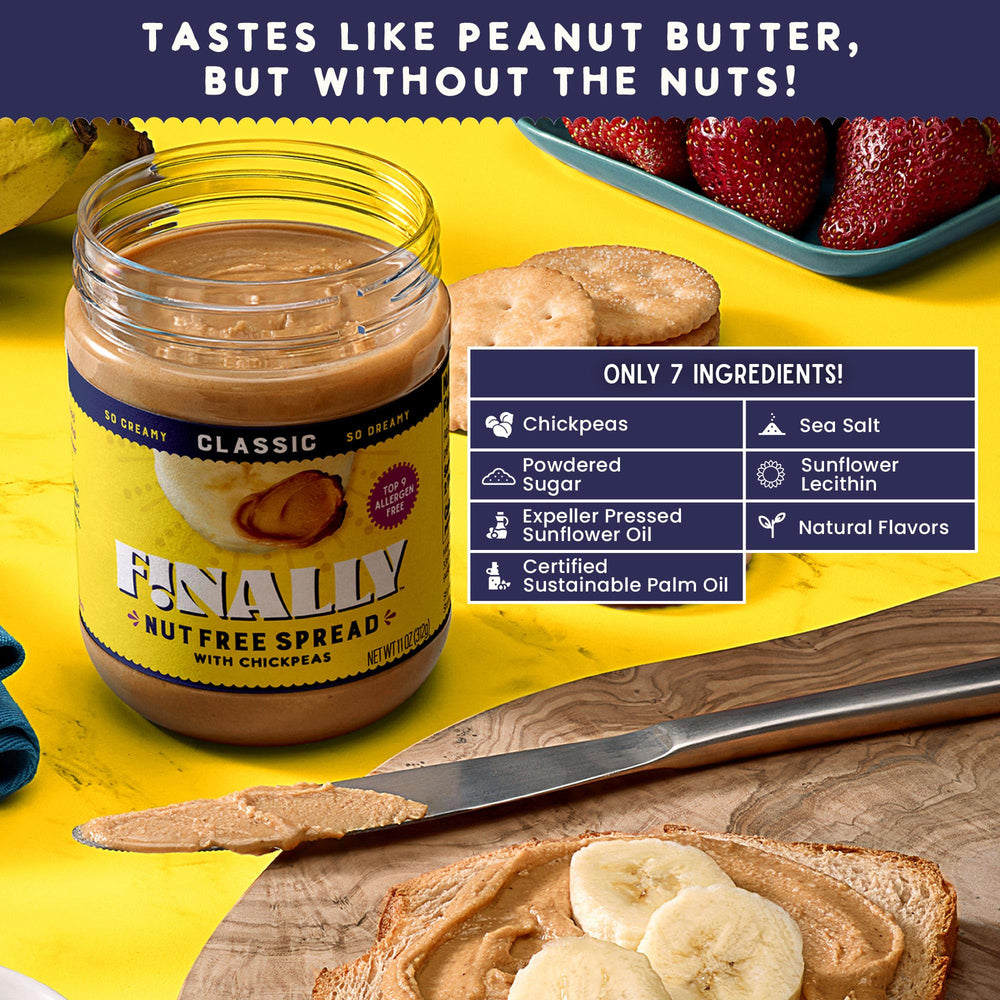 Finally jar open with spoon scooping spread showing creamy texture