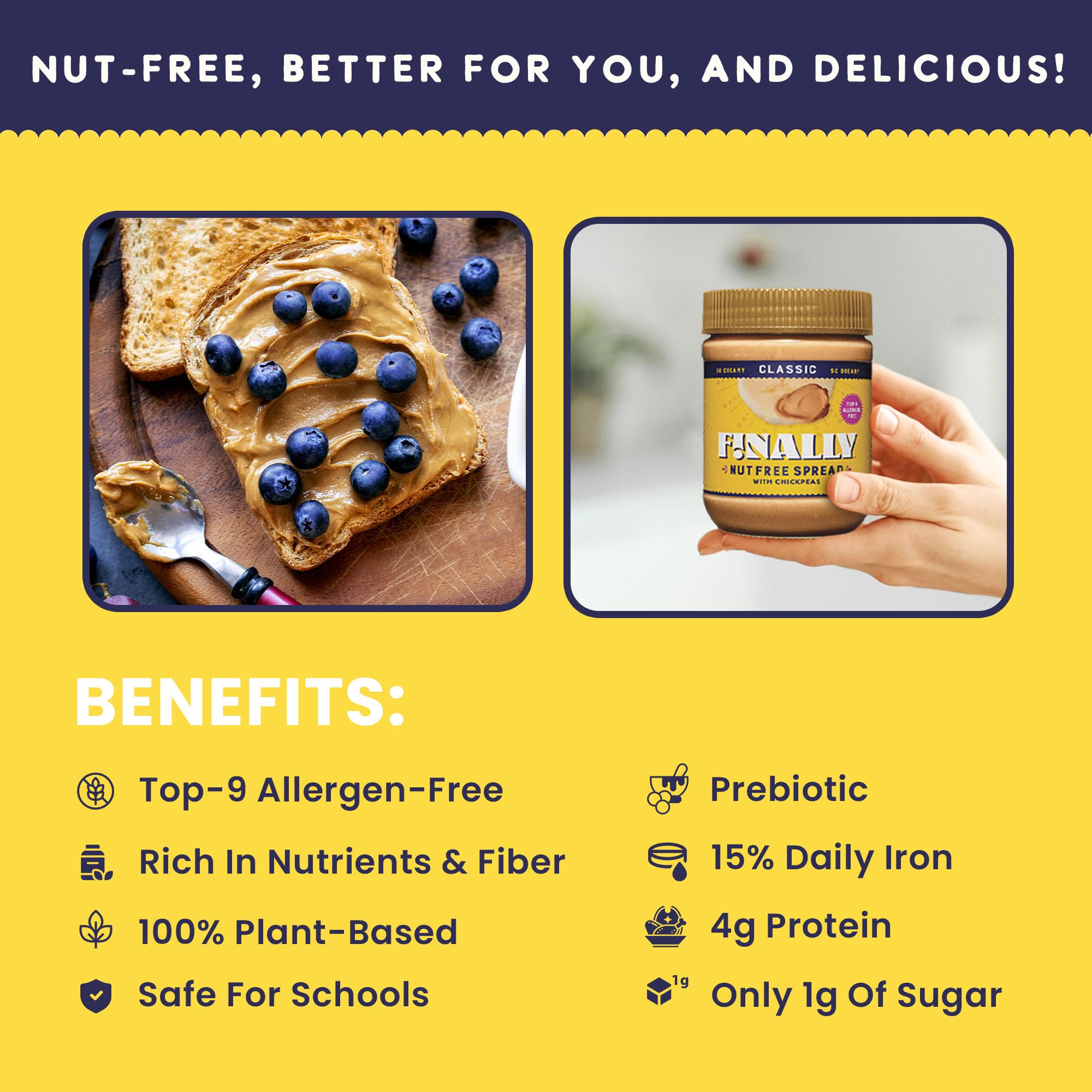 Finally label close-up showing kosher and non-GMO certifications