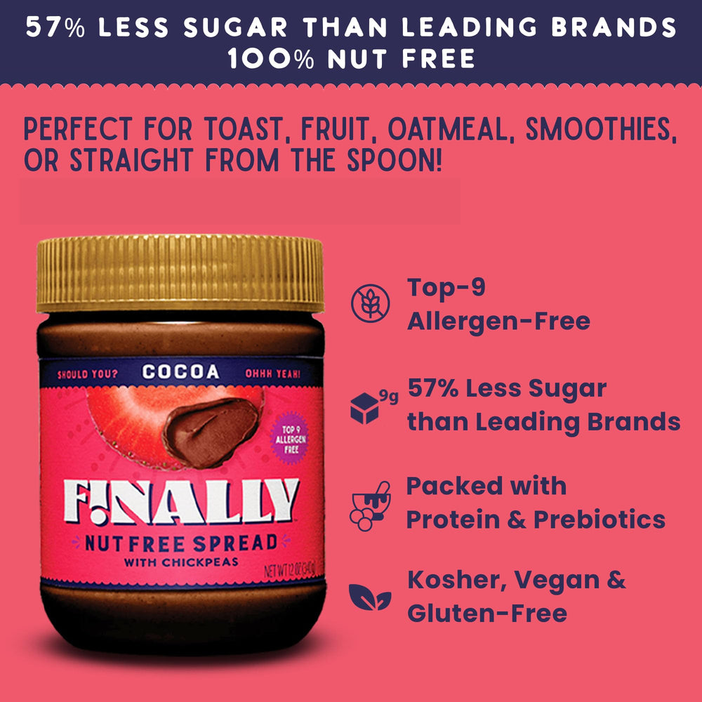 Finally open jar showing creamy cocoa surface and lower-sugar texture for indulgence