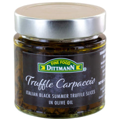 Fine Food Dittmann front jar view showing label and truffle carpaccio, ready-to-serve