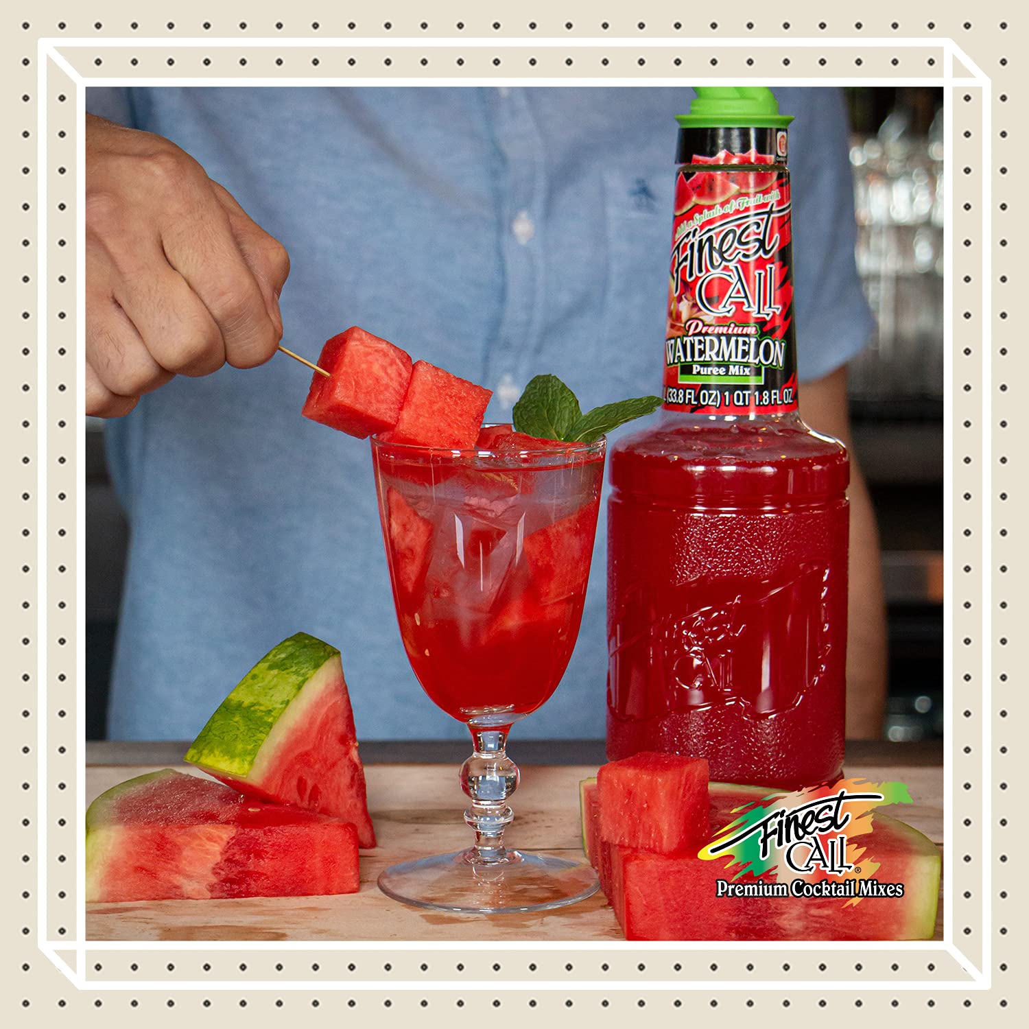 Finest Call close-up of watermelon puree texture showing rich color and consistency