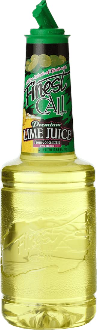 Finest Call lime juice front label showing bright citrus, easy-pour convenience