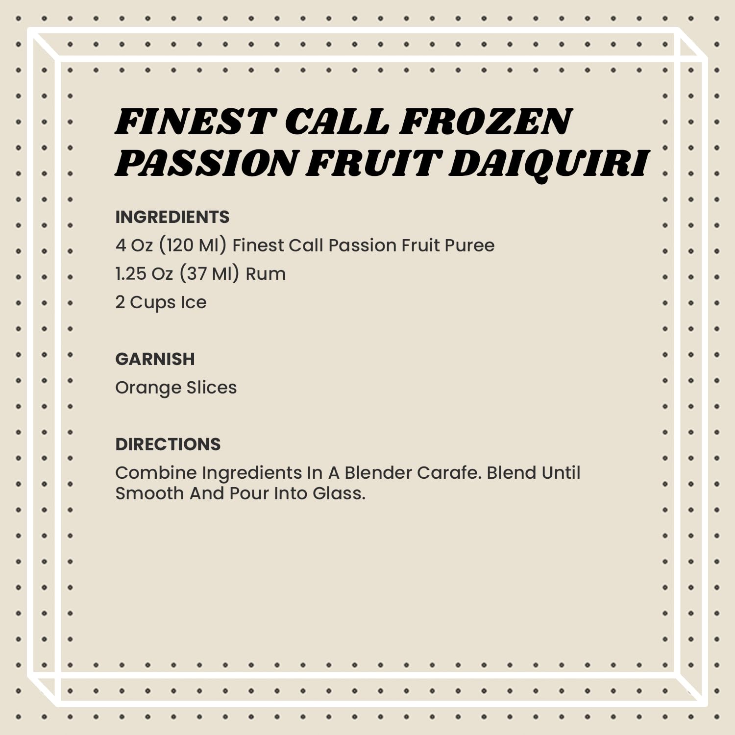Finest Call label detail with product name and sourcing information visible