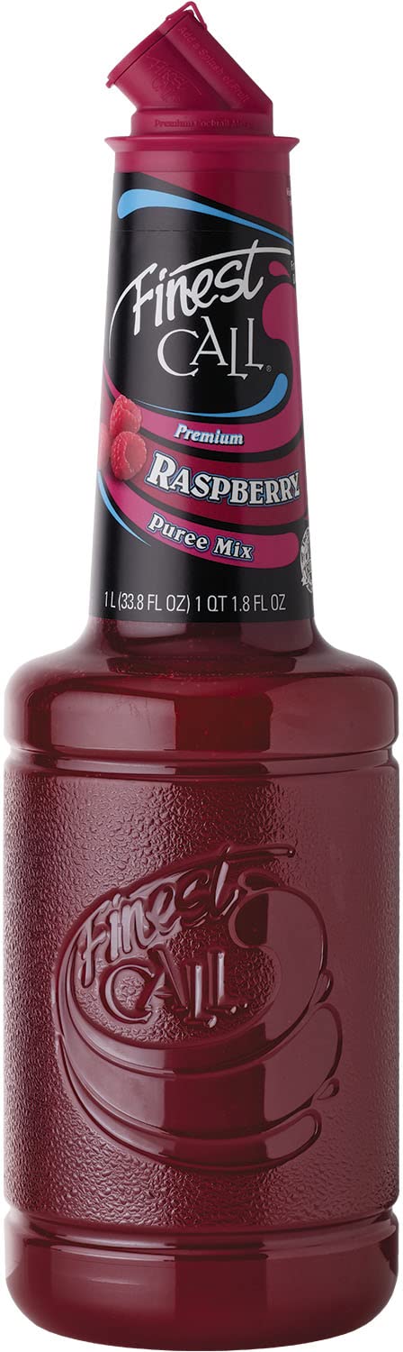 Finest Call front packaging showing vibrant raspberry puree and label benefit