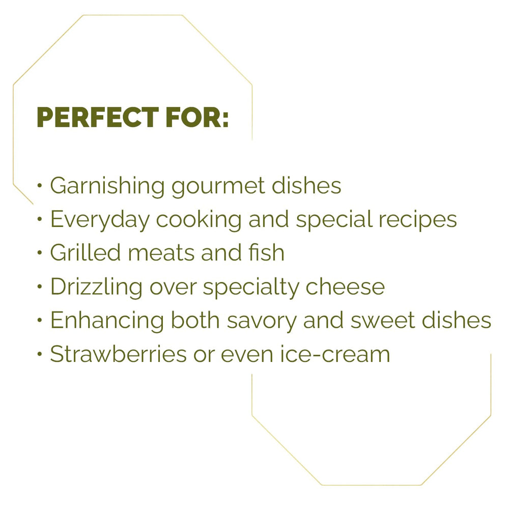 Fini drizzling over grilled vegetables, enhances caramelized savory flavor