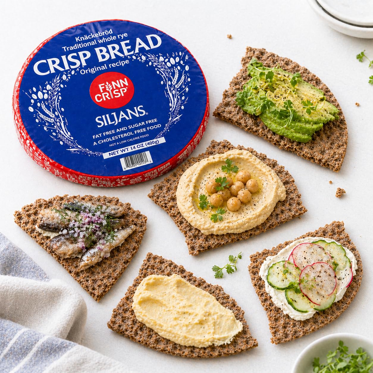 Finn Crisp broken crispbread crumbs illustrating crunchy texture use