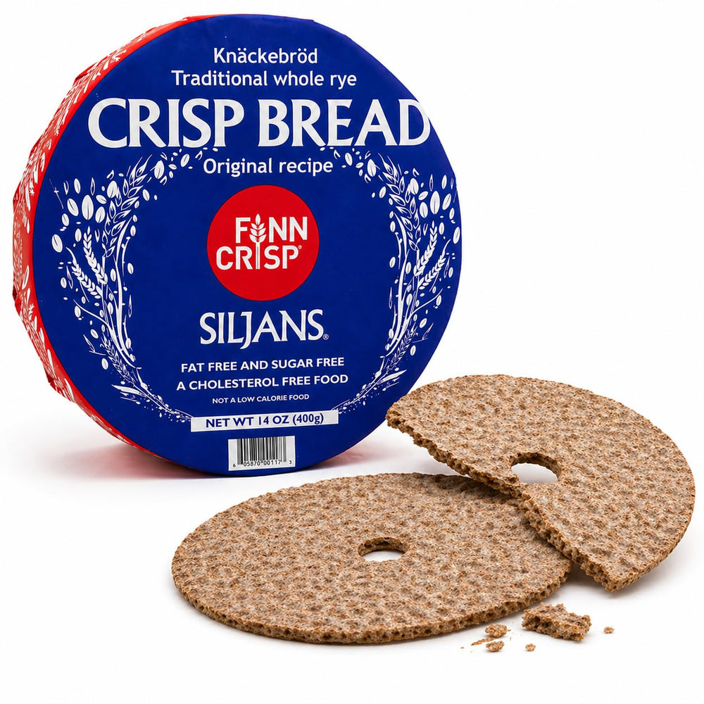 Finn Crisp front packaging showing Siljans wheels and brand benefits