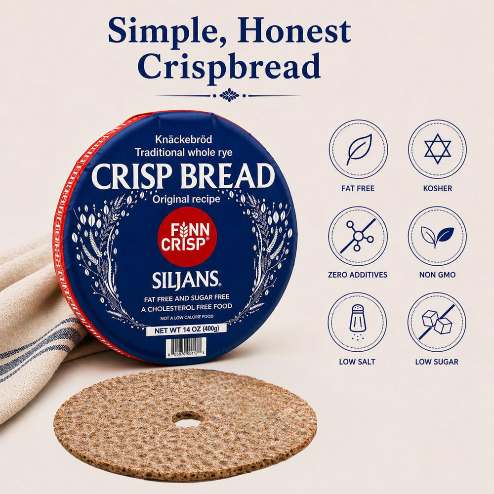 Finn Crisp stack beside ruler for size comparison, large wheel surface benefit