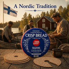 Finn Crisp wheel topped with cheese demonstrating sturdy topping support