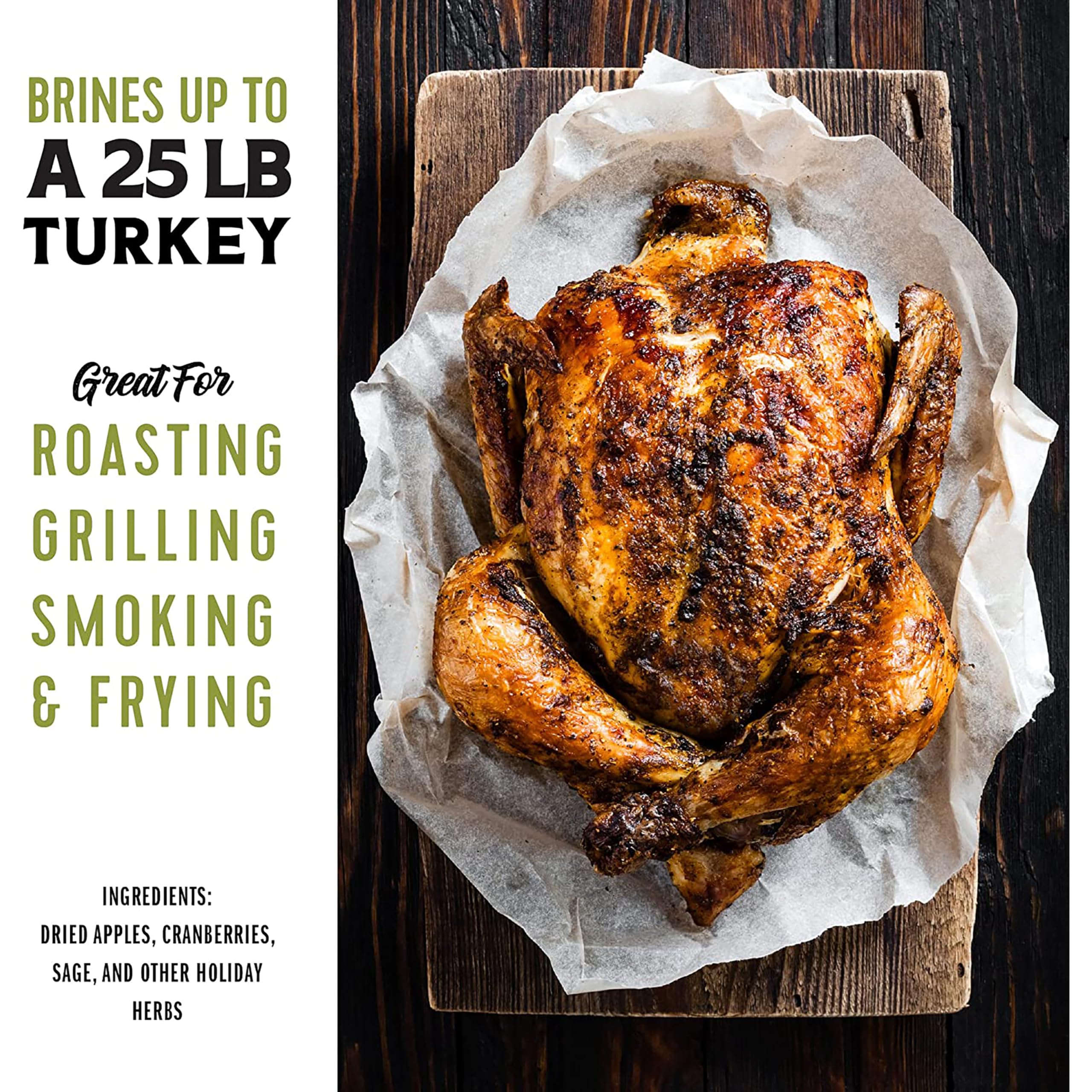 Fire & Flavor large brine bag laid flat for easy turkey placement